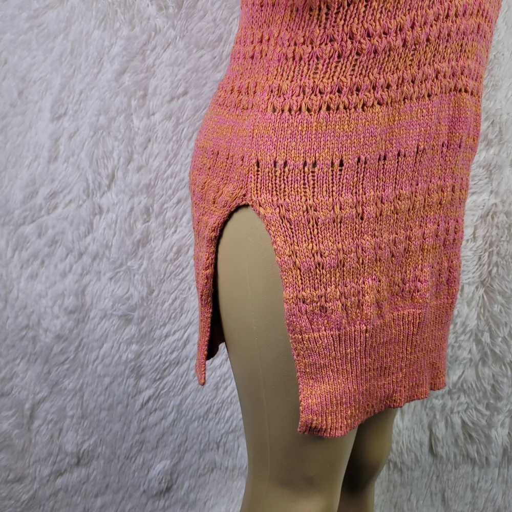 Free People Pink Hot Tropics Paloma Open Knit Cover Up Boho‎ Beachy Hippie XS